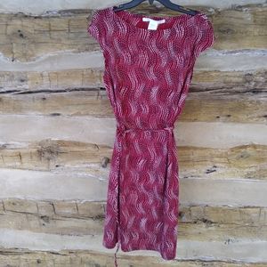 Elegant Red Patterned Dress